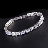 CZ Paved Square Green Stone Bracelet for Women