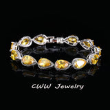 CWWZircons Yellow CZ Bracelet for Women CB127