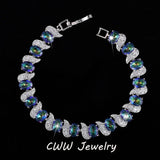CWWZircons Bracelet Light Rainbow Fire Crystal Stones CB132