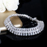CWWZircons Sparkling Cubic Zirconia Wrap Bracelet