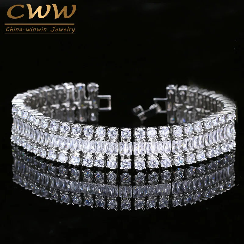 CWWZircons Sparkling Cubic Zirconia Wrap Bracelet