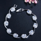CWWZircons Red Cubic Zirconia Ladies Tennis Bracelet High Women Hand Jewelry