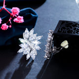 CWWZircons Flower CZ Stones Ear Clip Earrings CZ160