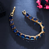 Green CZ Square Tennis Bracelet for Women CB280