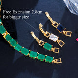 Green CZ Square Tennis Bracelet for Women CB280