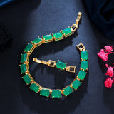 Green CZ Square Tennis Bracelet for Women CB280