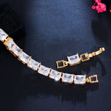 Green CZ Square Tennis Bracelet for Women CB280