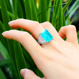 CWWZircons Chunky CZ Stone Women Wedding Rings R214