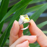 CWWZircons Chunky CZ Stone Women Wedding Rings R214