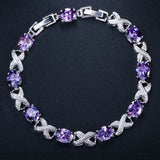 CWWZircons Silver Crystal Charm Bracelet Wedding Bridesmaid Gift