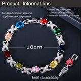 CWWZircons Silver Crystal Charm Bracelet Wedding Bridesmaid Gift