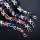 CWWZircons Silver Crystal Charm Bracelet Wedding Bridesmaid Gift