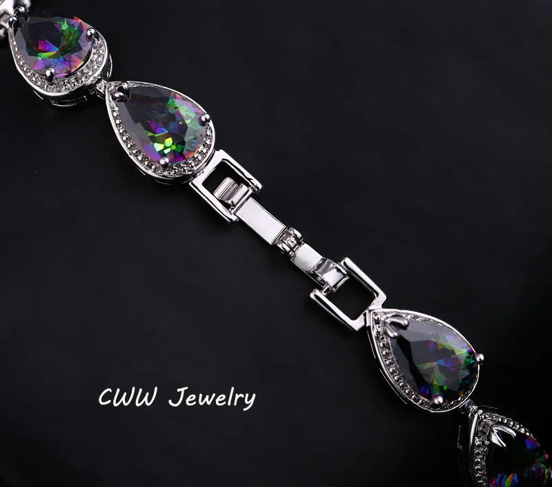 CWWZircons CZ Cluster Bracelet for Girls or Mothers