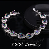 CWWZircons CZ Cluster Bracelet for Girls or Mothers