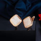 CWWZircons CZ Hoop Earrings 585 Plated Circle Huggie