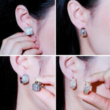 CWWZircons CZ Hoop Earrings 585 Plated Circle Huggie