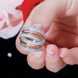 CZ Twist Lines Geometric Engagement Ring R141