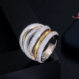 CZ Twist Lines Geometric Engagement Ring R141