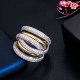 CZ Twist Lines Geometric Engagement Ring R141