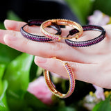 CWWZircons Rainbow CZ Big Round Huggie Hoop Earrings for Women