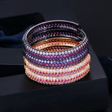 CWWZircons Rainbow CZ Big Round Huggie Hoop Earrings for Women
