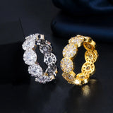 Yellow & Silver Cubic Zirconia Wedding Ring R160