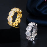 Yellow & Silver Cubic Zirconia Wedding Ring R160