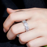 Yellow & Silver Cubic Zirconia Wedding Ring R160