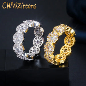 Yellow & Silver Cubic Zirconia Wedding Ring R160