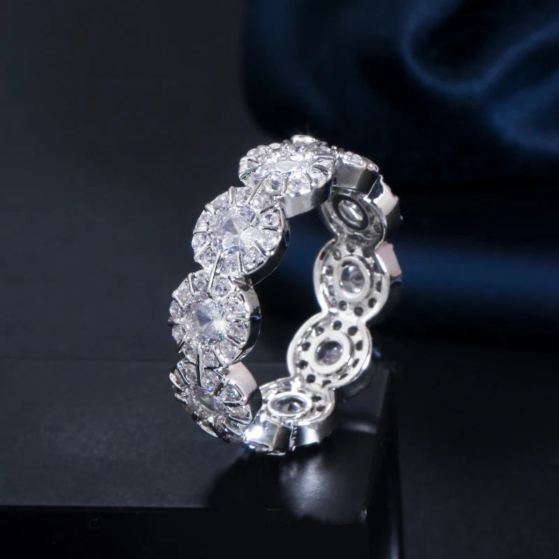 Yellow & Silver Cubic Zirconia Wedding Ring R160