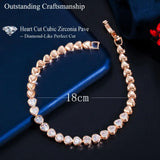 CWWZircons Love Heart CZ Tennis Bracelet for Women Jewelry Gift