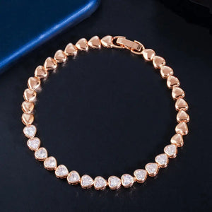 CWWZircons Love Heart CZ Tennis Bracelet for Women Jewelry Gift