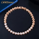 CWWZircons Love Heart CZ Tennis Bracelet for Women Jewelry Gift