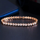 CWWZircons Love Heart CZ Tennis Bracelet for Women Jewelry Gift