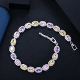 CWWZircons Oval CZ Crystal Bracelet for Women CB198