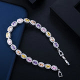 CWWZircons Oval CZ Crystal Bracelet for Women CB198