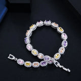 CWWZircons Oval CZ Crystal Bracelet for Women CB198