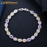 CWWZircons Oval CZ Crystal Bracelet for Women CB198