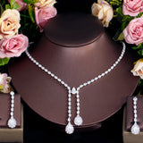 CWWZircons Long Water Drop Zircon Bridal Jewelry Set T720