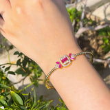 Green Cubic Zirconia Women Engagement Bangles BG053