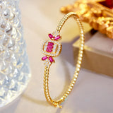 Green Cubic Zirconia Women Engagement Bangles BG053