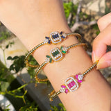 Green Cubic Zirconia Women Engagement Bangles BG053
