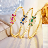 Green Cubic Zirconia Women Engagement Bangles BG053