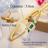 Green Cubic Zirconia Women Engagement Bangles BG053