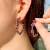 CWWZircons Large Round Circle Hoop Earrings CZ936