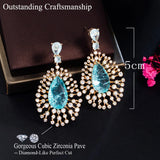 CZ Water Drop Pageant Earrings 585 Plated CZ302