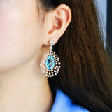 CZ Water Drop Pageant Earrings 585 Plated CZ302