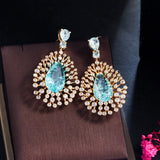 CZ Water Drop Pageant Earrings 585 Plated CZ302