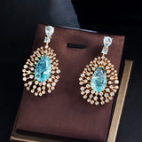 CZ Water Drop Pageant Earrings 585 Plated CZ302