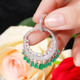 CWWZircons Ethnic CZ Dangling Earrings Wedding Accessories